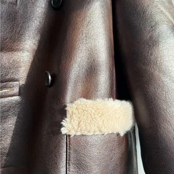 Vegan Reversible Leather Sherpa Jacket - Picture 2 of 4